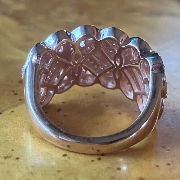 Natural Pink Diamond Sterling Silver Ring Size 6 - Picture 5 of 9